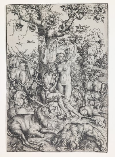 Aatami ja Eeva paratiisissa tekijältä Lucas the Elder Cranach