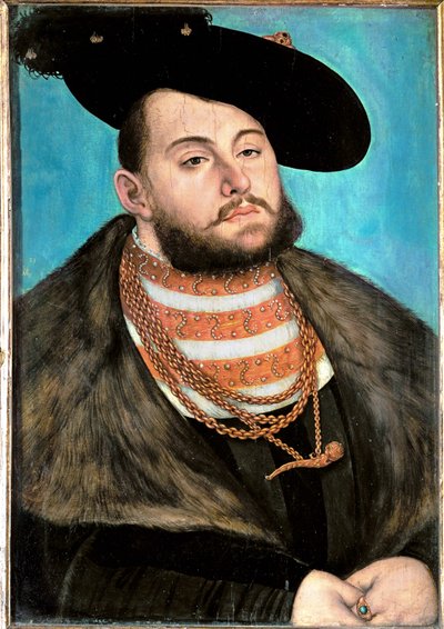 Johann Friedrich Mahtava Saksin vaaliruhtinas ... tekijältä Lucas the Elder Cranach