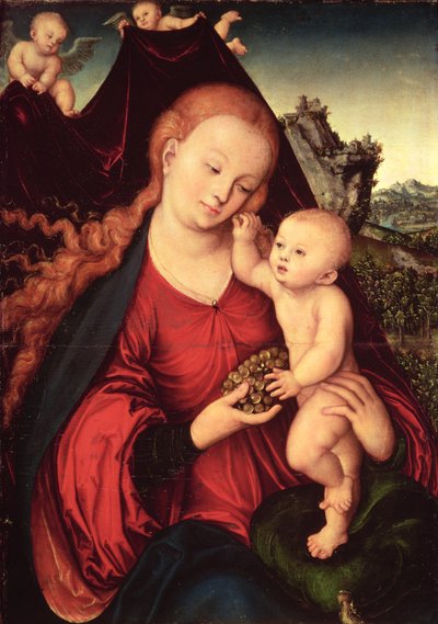 Madonna ja lapsi (öljy paneelissa) tekijältä Lucas the Elder Cranach