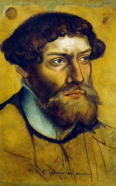 Lucas Cranach Vanhin (1472-1553) Pommerin herttua Filip I:n muotokuva, piirustus tekijältä Lucas the Elder Cranach