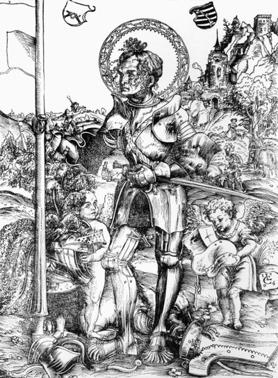 St. George (puupiirros) (m/w kuva) tekijältä Lucas the Elder Cranach