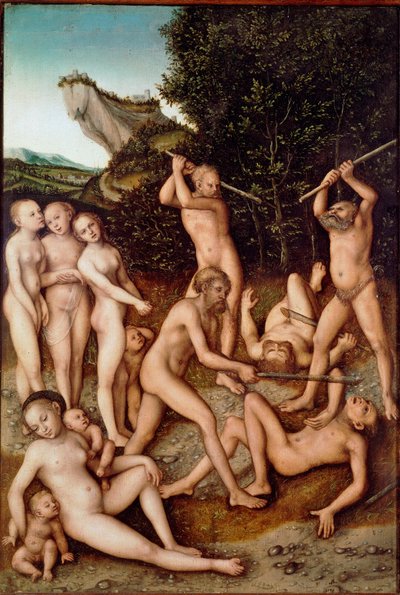 Hopeaaika tai "" Kateuden vaikutukset"" Lucas Cranach vanhemman (1472-1553) maalaus 1535 su. 0,74x0,51 m Pariisi, Musee du Louvre tekijältä Lucas the Elder Cranach