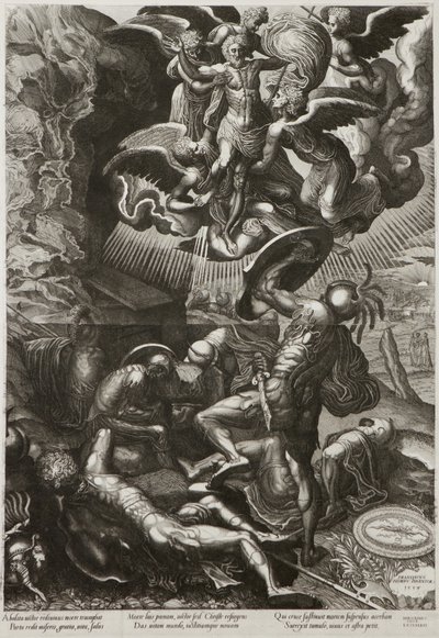 Kristuksen ylösnousemus, 1557 tekijältä Lucas van Doetechum