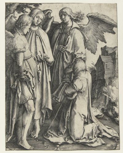 Abraham ja kolme enkeliä tekijältä Lucas van Leyden