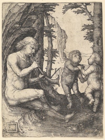 Poika trumpetin kanssa, n. 1507. tekijältä Lucas van Leyden