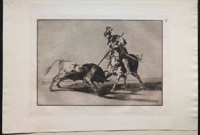 Härkätaistelut: El Cid Campeador Spearing toista härkää tekijältä Lucas van Leyden