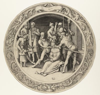 Kristuksen pilkkaaminen The Round Passion (sarjan nimi) tekijältä Lucas van Leyden