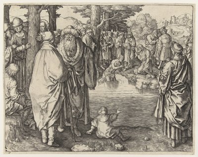 Kristuksen kaste Jordanissa tekijältä Lucas van Leyden