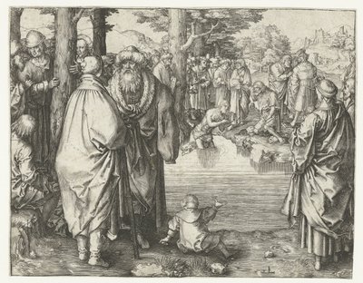 Kristuksen kaste Jordanissa tekijältä Lucas van Leyden