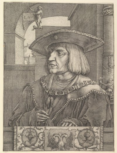 Keisari Maximilian I, 1520. tekijältä Lucas van Leyden