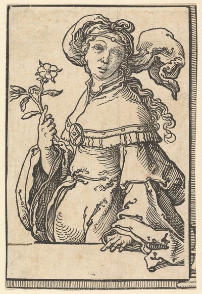 Erythrean Sibyl, sarjasta Sibyls, n. 1530. tekijältä Lucas van Leyden