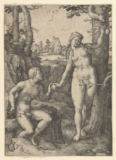 Ihmisen kaatuminen, 1529. tekijältä Lucas van Leyden