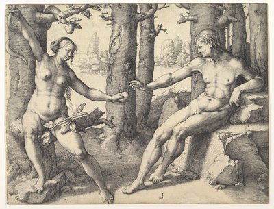 Ihmisen kukistuminen, 1530. tekijältä Lucas van Leyden