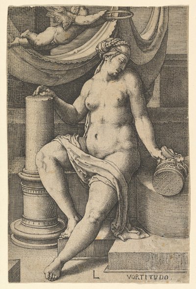 Fortitude, sarjasta Seitsemän hyvettä, 1530. tekijältä Lucas van Leyden
