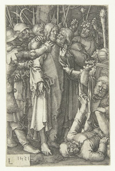 Kristuksen vankeus The Little Passion (sarjan nimi) tekijältä Lucas van Leyden