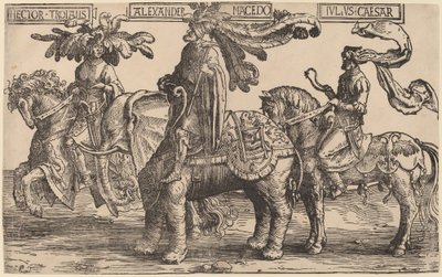 Troijan Hektor, Makedonian Aleksanteri, Julius Caesar tekijältä Lucas van Leyden