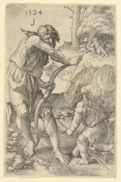 Lamech ja Kain, 1524. tekijältä Lucas van Leyden
