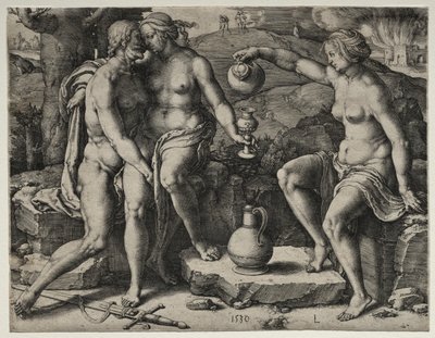 Loot ja hänen tyttärensä tekijältä Lucas van Leyden