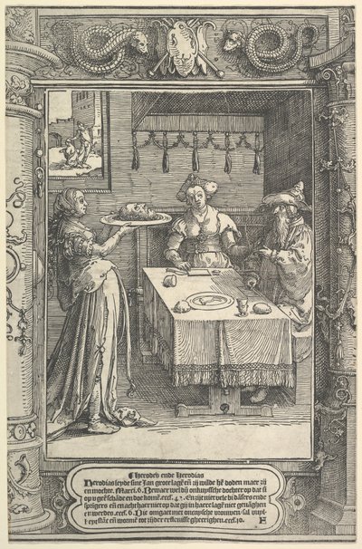 Salome Johannes Kastajan pään kanssa, n. 1517. tekijältä Lucas van Leyden