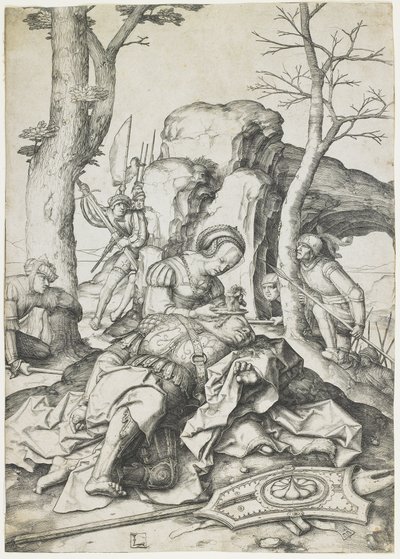 Simson ja Delila, n. 1508 tekijältä Lucas van Leyden
