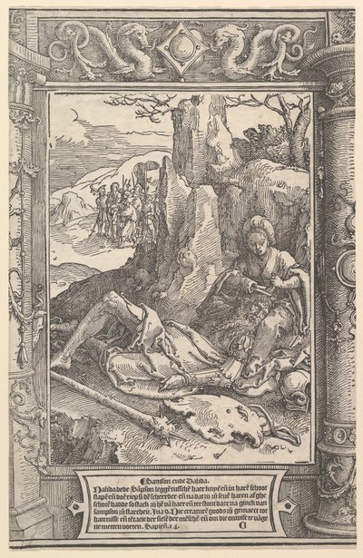 Simson ja Delilah, n. 1517. tekijältä Lucas van Leyden