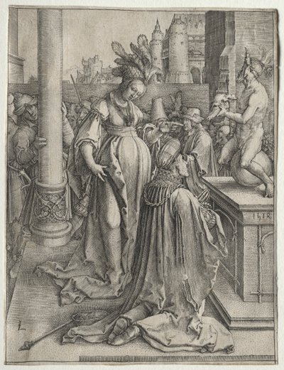 Salomonin epäjumalanpalvelus tekijältä Lucas van Leyden