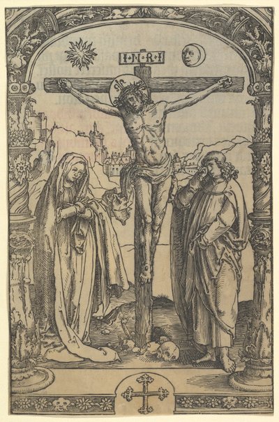 Utrechtin messaalissa käytetty ristiinnaulitseminen, Leiden, 1514, n. 1512 tekijältä Lucas van Leyden