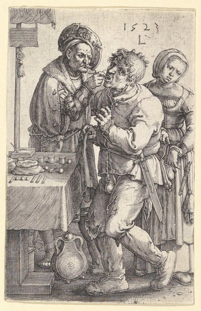 Hammaslääkäri, 1523. tekijältä Lucas van Leyden