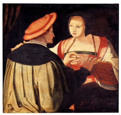 The Engagement (öljy paneelissa) tekijältä Lucas van Leyden