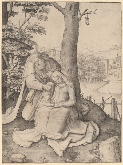 Pyhä perhe tekijältä Lucas van Leyden