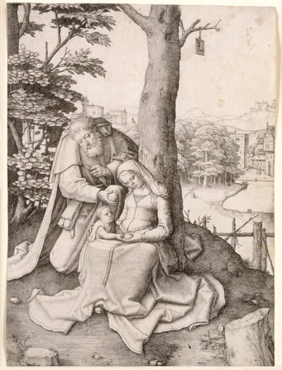 Pyhä perhe tekijältä Lucas van Leyden