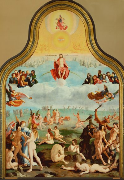 Vanhurskaat odottavat tuomiotaan (öljy puulle) tekijältä Lucas van Leyden