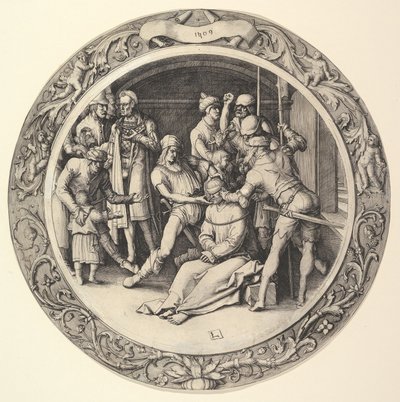 Kristuksen pilkkaaminen kiertokirjeestä, 1509. tekijältä Lucas van Leyden