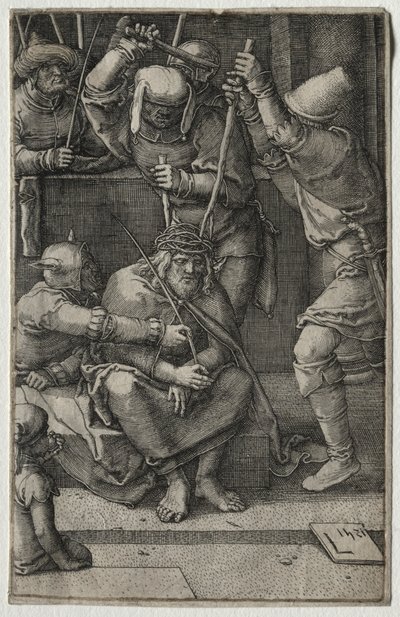 Passion: orjantappuroilla kruunattu Kristus, 1521. tekijältä Lucas van Leyden