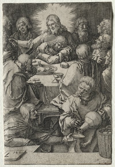 Passion: Viimeinen ehtoollinen, 1521. tekijältä Lucas van Leyden