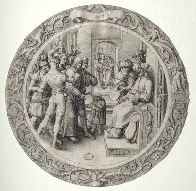 Pyöreä kärsimys: Kristus ylipapin edessä tekijältä Lucas van Leyden