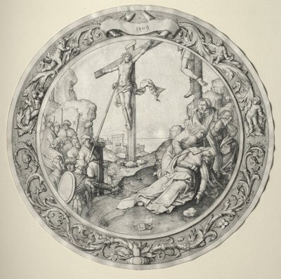Pyöreä Passion: Ristiinnaulitseminen, 1509. tekijältä Lucas van Leyden