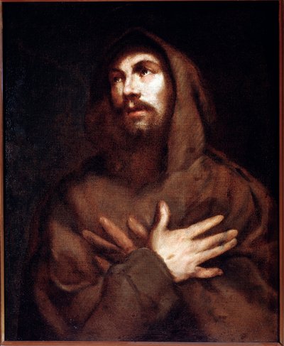 Luciano Borzonen (1590-1645) maalaus Pyhä Franciscus Assisilainen tekijältä Luciano Borzone