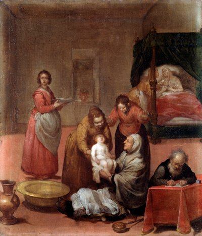 Johannes Kastajan syntymä Luciano Borzonen (1590-1645) maalaus 1600-luvun Musei di Strada Nuova (entinen Palazzo Bianco) Genes tekijältä Luciano Borzone
