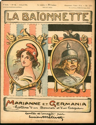 Kansi "La Baionnette", Satirical in Colors tekijältä Lucien Metivet