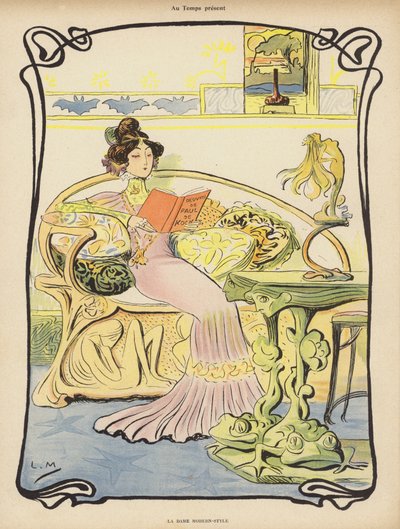 Moderni nainen (väri litho) tekijältä Lucien Metivet