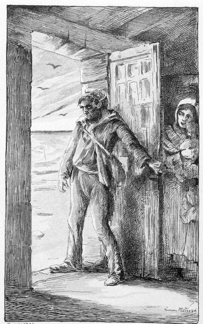 kuvitus kappaleelle "le retour du marin" (kaiverrus) tekijältä Lucien Metivet