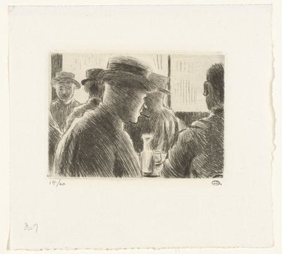 Miehet kahvilassa tekijältä Lucien Pissarro