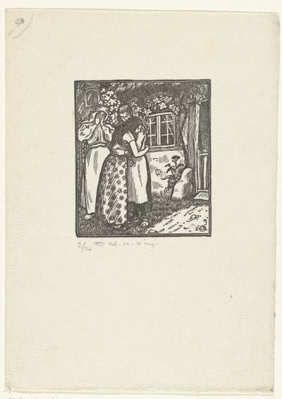 Ruth ja Naomi halaavat toisiaan tekijältä Lucien Pissarro
