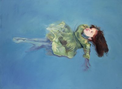 Tyttö kellumassa, 2004 (öljy kankaalle) tekijältä Lucinda Arundell