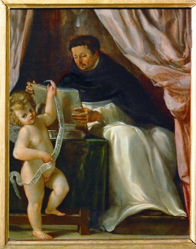 Dominikaaninen Pyhä Vincent Ferrer ja enkeli ... tekijältä Lucio massari