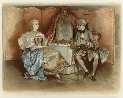 Kuvitus elokuvalle The School for Scandal (chromolitho) tekijältä Lucius Rossi