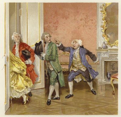 Kuvitus elokuvalle The School for Scandal (chromolitho) tekijältä Lucius Rossi