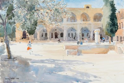 Batei Mahase Square, Vanha Jerusalem, 2019 (w/c paperilla) tekijältä Lucy Willis