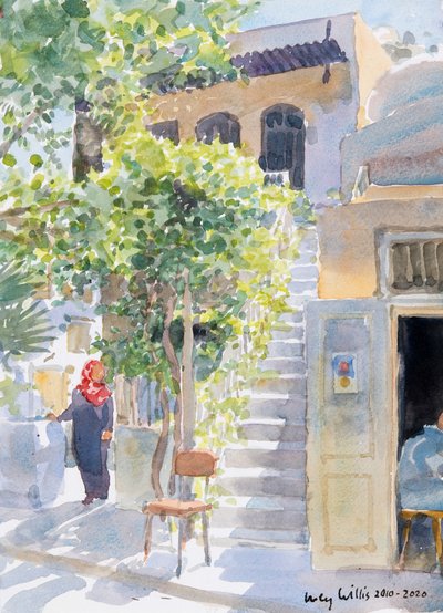 Steps by The Citadel, Aleppo, Syyria, 2019 (w/c paperilla) tekijältä Lucy Willis